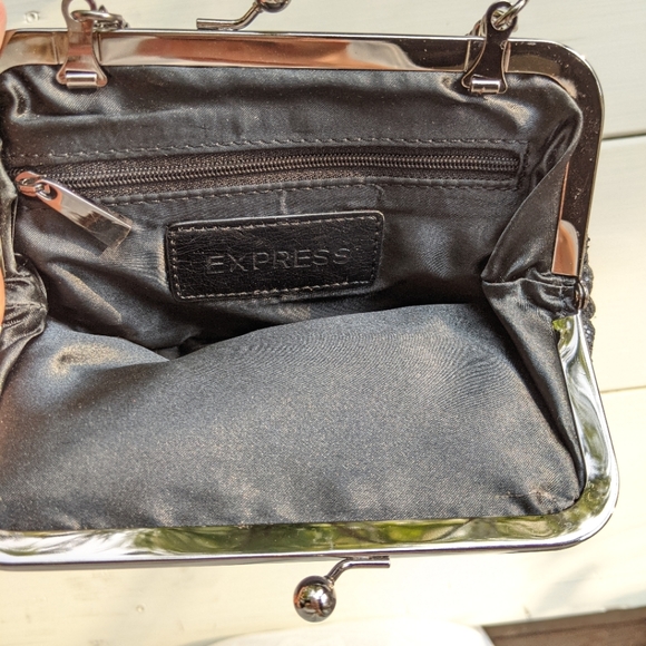 Express Black Sparkle Evening Purse w/ Chain Strap - Picture 4 of 4